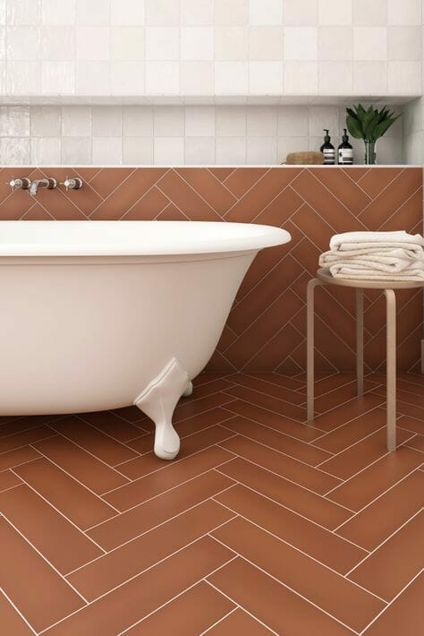Terracotta bathroom tiles