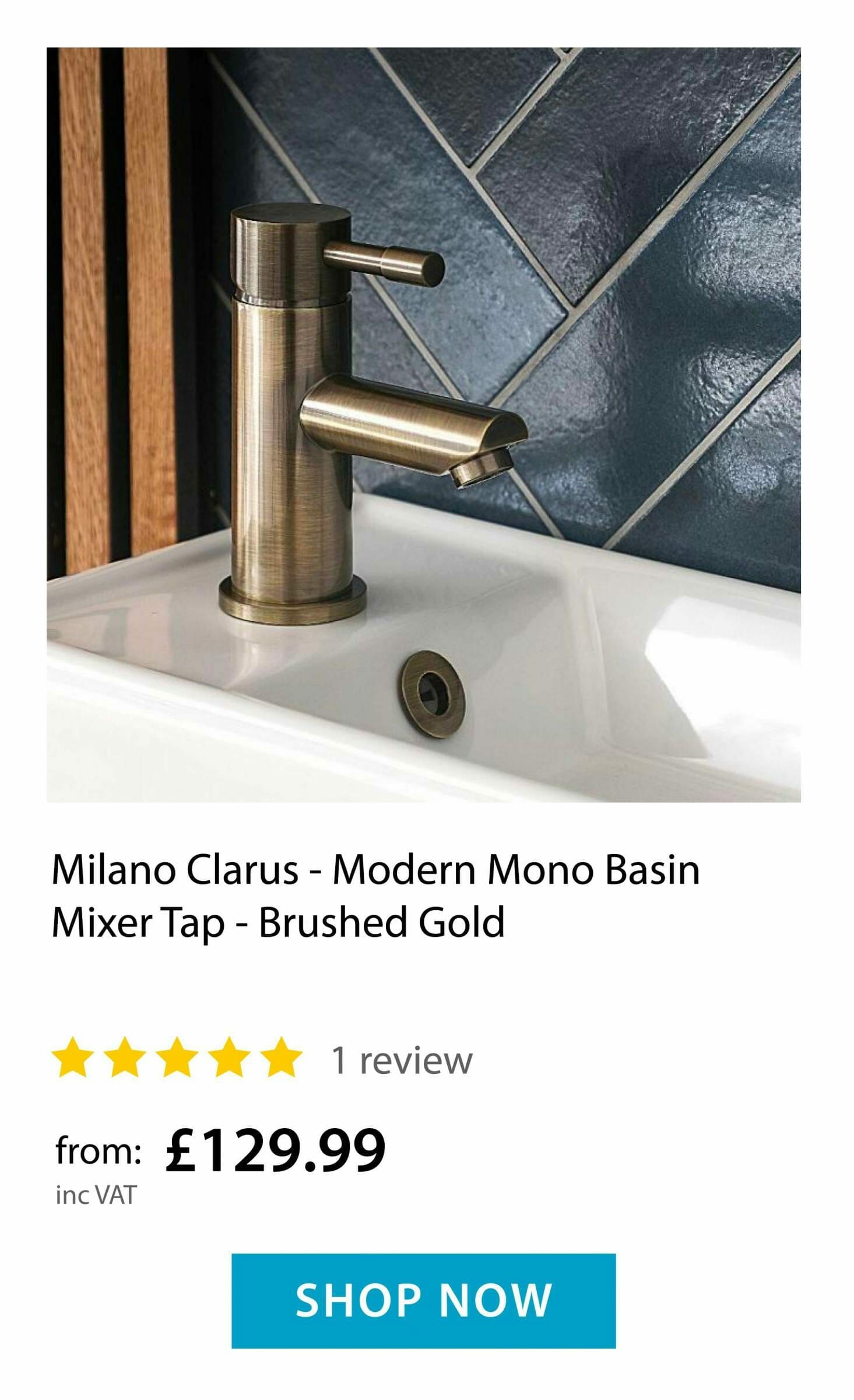 Clarus gold basin tap