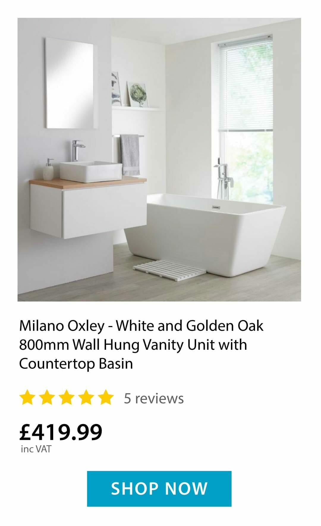 Oxley Wall Hung Vanity Unit 