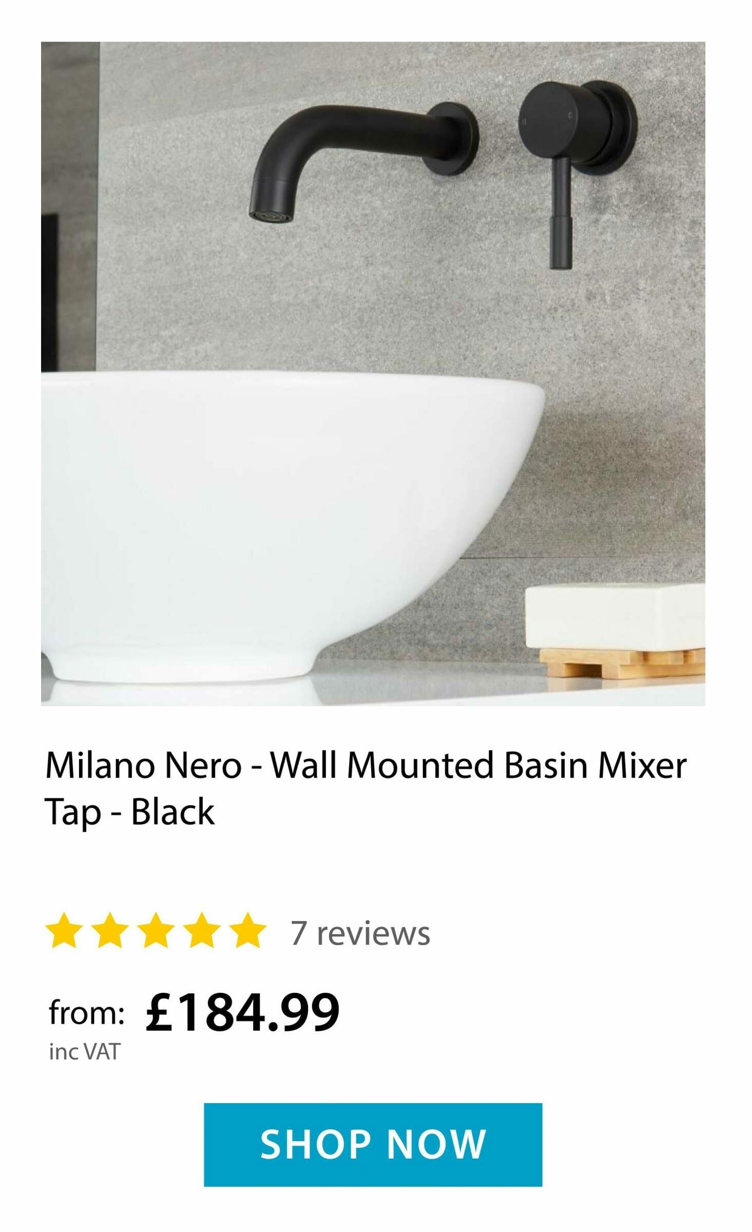 Milano Nero - Wall Mounted Tap